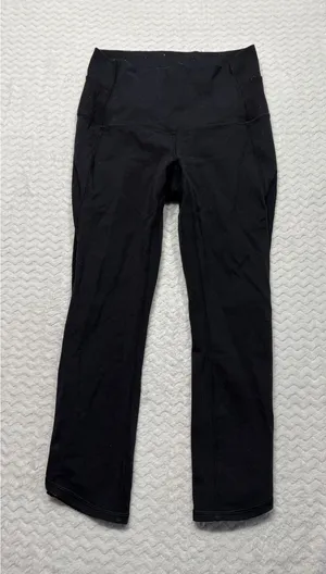 Lululemon Black High Rise Perforated Crop Leggings Size 6 Yoga Running thumbnail 1