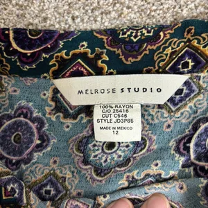 Melrose Studio Maxi Skirt Vintage Side Button Closure Size 12 Paisley Geometric thumbnail 5