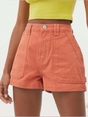 BDG Urban Outfitters Carpenter Shorts Orange Size 26 thumbnail 1