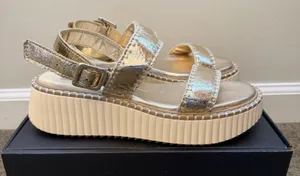 Dolce Vita Shimmery Gold Platform Sandals thumbnail 1