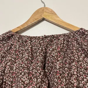 Abercrombie & Fitch Floral Puff Sleeve Blouse Size XS Brown thumbnail 5