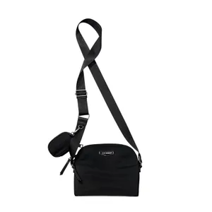 Steve Madden Crossbody Bag Small Dome Black Nylon with Coin Purse Strap thumbnail 2