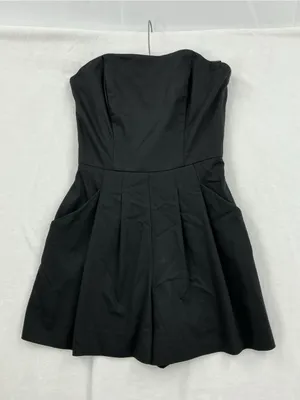 Black Halo Strapless Black Romper Dress with Pockets 987 thumbnail 3