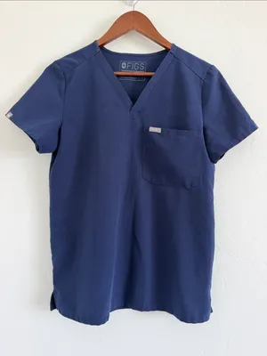 FIGS Slim Fit Scrub Top XS Navy Blue Casma Three Pocket Technical Collection thumbnail 1