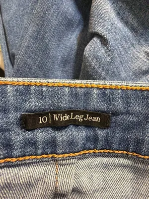 Talbots Wide Leg Jeans High Waist Blue Denim Stretch Flattering Pockets Size 10 thumbnail 5