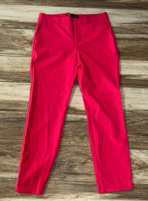 Zara pink skinny leg dress ankle pants thumbnail 1
