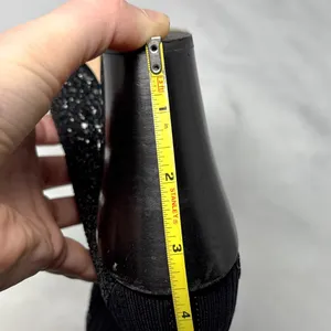 Jimmy Choo Mele Glitter 85 Chelsea Stretch Knit Block Heel Ankle Boots Black 36 thumbnail 14