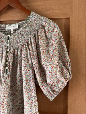 The GREAT. The Honey Top in Cream Mini WildFlower Print Women’s size 1 Small thumbnail 4