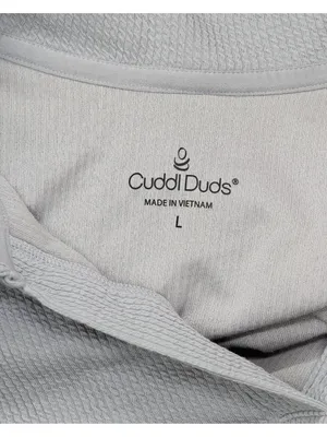 NEW Cuddl Duds Womens Regular Soft Rib Lounge Pajama Top A696245 Grey L thumbnail 3
