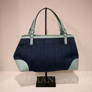 Gucci Denim and Light Blue Leather Shoulder Bag thumbnail 2