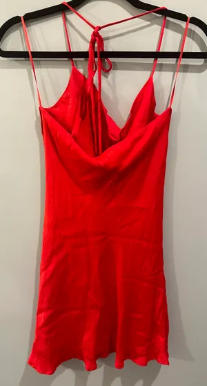 ZARA Strappy Cowl Neck Satin Dress thumbnail 2