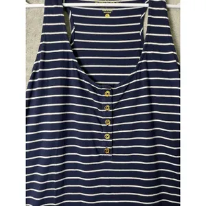 Lilly Pulitzer Jennalyn Pima Cotton‎ Navy Stripe Asymmetrical Tank Dress Small thumbnail 2