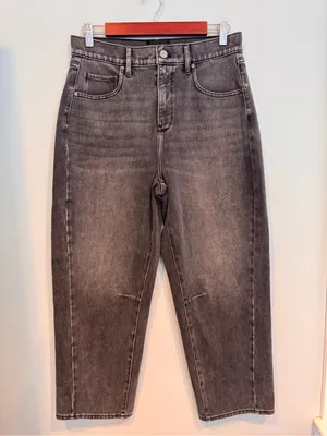 WHBM Extra High Rise Barrel Jeans Size 6 thumbnail 2