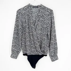 Abercrombie & Fitch Floral V-Neck Bodysuit Women's Size L Romantic Top‎ thumbnail 3