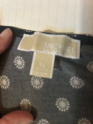 Michael Kors Black Dress with White Daisy Print and Metal Logo Size XL thumbnail 5