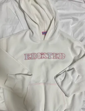White and Pink Edikted Hoodie thumbnail 1