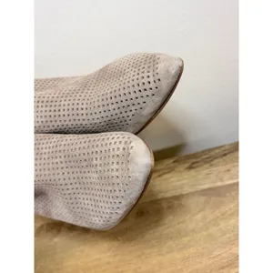Franco Sarto Taupe Suede Perforated Pointed Toe Kitten Heel Booties 6.5 thumbnail 12