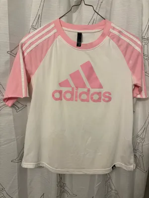 Adidas Pink and white tee thumbnail 1