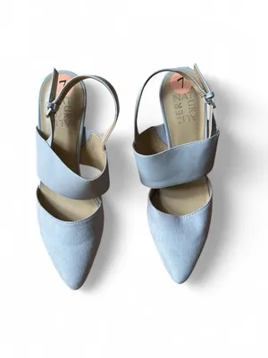 Naturalizer Eleana Slingback Heels Gray Pointed Toe Minimalist Preppy Pumps 7 US thumbnail 2