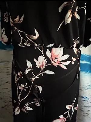 White House Black Market Womens Black Floral V-Neck Maxi Dress SM thumbnail 11