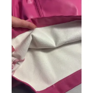 NWT ee:some Faux‎ Leather High Waisted Shorts Hot Pink Elastic Waist Size Large thumbnail 9