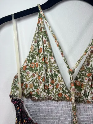 Romeo & Juliet Couture Floral Patchwork Maxi Dress Neutral Cottagecore Boho Med thumbnail 10