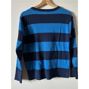 Y2K Vintage Cherokee Cotton Blue Stripe Crew Neck Sweater Womens Large thumbnail 5