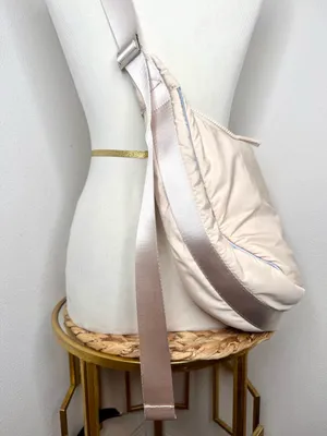 Wilo The Label Purse Ruched Sling Bag clay Beige Nylon Shoulder Crossbody thumbnail 2