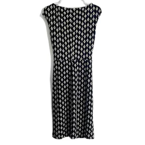 Lauren‎ Ralph Lauren Twist Front Sheath Dress Black White Geometric Chic Size 6 thumbnail 4