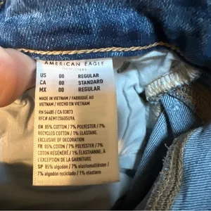 American Eagle Women's Sz 00 Regular Super Hi-Rise Flare Jean Distressed Raw Hem thumbnail 11
