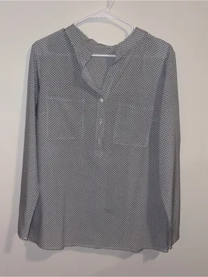 Women’s Grey & White Polka Dot Blouse M thumbnail 1