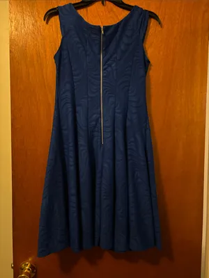Classic A-Line Sleeveless Dress in Royal Blue thumbnail 5