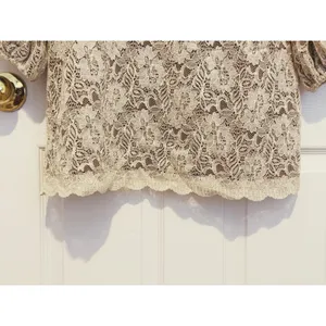 Laundry Coquette Babydoll Lace Dress Size 12 Cream Brown Cottage Boho Ren Faire thumbnail 10