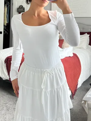 Old Navy Long Sleeve White Bodysuit thumbnail 2