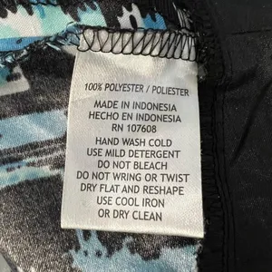 Karin Stevens Faux Wrap Midi Dress Puff Sleeve Abstract Print Blue Black Size 6 thumbnail 4