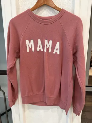 Mama Sweatshirt Medium Dusty Rose Mauve Graphic Crewneck Pullover thumbnail 2