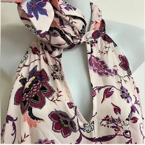 Torrid pale pink silky floral bow tie top 0x size large thumbnail 4