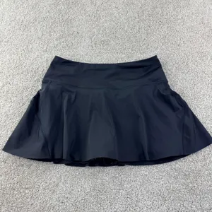 Athleta Ace Tennis Skort‎ Women M Black 13.5" Active Golf Skirt Shorts Pocket thumbnail 2