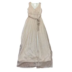 Baltic Born Sparkle Gown Champagne Gold Metallic Shimmer Maxi Dress Sz M thumbnail 9