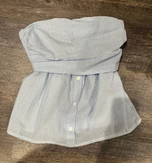 Poeselle Striped Strapless Top White thumbnail 1