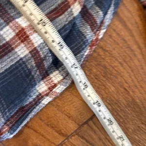 American Eagle cozy cabin cropped blue plaid flannel xsmall thumbnail 8