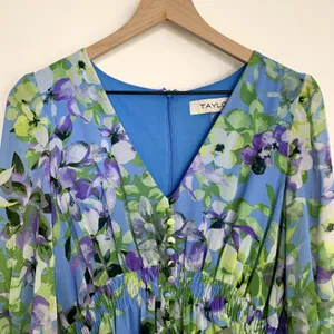 Taylor Floral Chiffon Mini Dress Enchanted Bloom Floral Womens Size 6 thumbnail 8