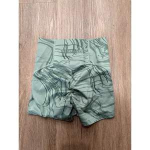 Gymshark Women's Scrunch Shorts XSmall Green‎ Abstract Pattern thumbnail 2