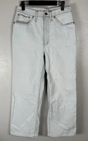 MADEWELL The Perfect Vintage‎ Wide-Leg Crop Jeans Womens Size 28 Blue Light Wash thumbnail 1