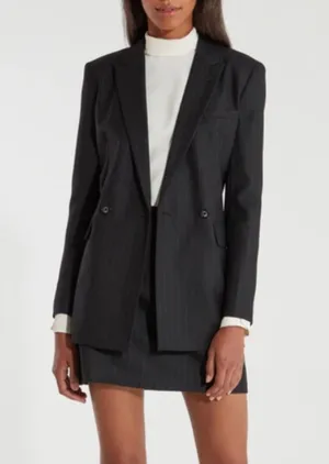 Billie The Label Diana Pin Stripe Blazer Black S thumbnail 1