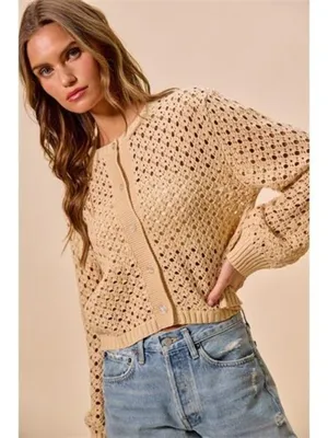 SO‎ ME Open Knitted Button Down Cardigan Sweater Top thumbnail 10