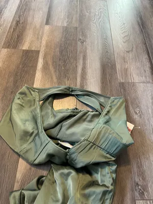 NWT Abercrombie & Fitch Sage Green Satin Jumpsuit thumbnail 5