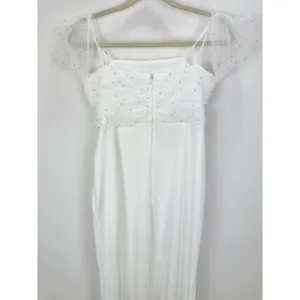 NEW Lulus Profound Glamour Ivory Pearl Off-the-Shoulder Tulip Maxi Dress Large thumbnail 8