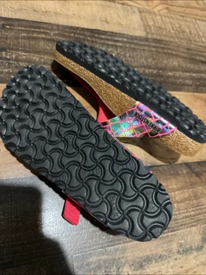 Birkenstock Gizeh Gator Gleam Raspberry Sandals US 7 7.5 new no tag thumbnail 4