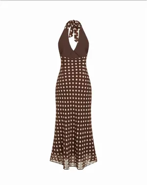 Cider Brown polka dot dress thumbnail 2